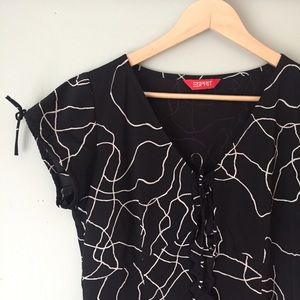 Vintage ESPRIT Cap Sleeve Patterned Dress